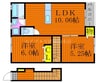フォレスト平野　東棟 2LDKの間取り