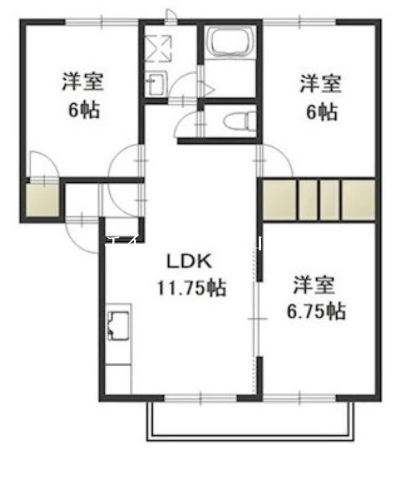 間取図 ミルグレース大福　　B