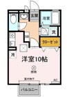 カルチェ出屋敷 1Rの間取り