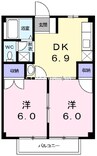 ニューシティ学南 2DKの間取り