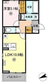 ブルーモーメント 1LDKの間取り