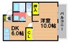アン・ソレイユ 1DKの間取り
