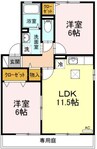 メゾンドールβ　Ｃ棟 2LDKの間取り