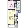 楓　Ⅱ番館 1LDKの間取り