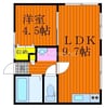 天瀬ビル 1LDKの間取り