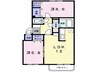 クラール山の手壱番館 2LDKの間取り
