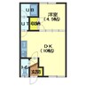 ノースシティ美原 1DKの間取り