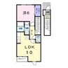 エルムプラシード2号館 1LDKの間取り