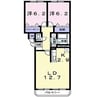 ジェルメ吉川町 2LDKの間取り