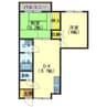 ロイヤルライフ富岡 2DKの間取り