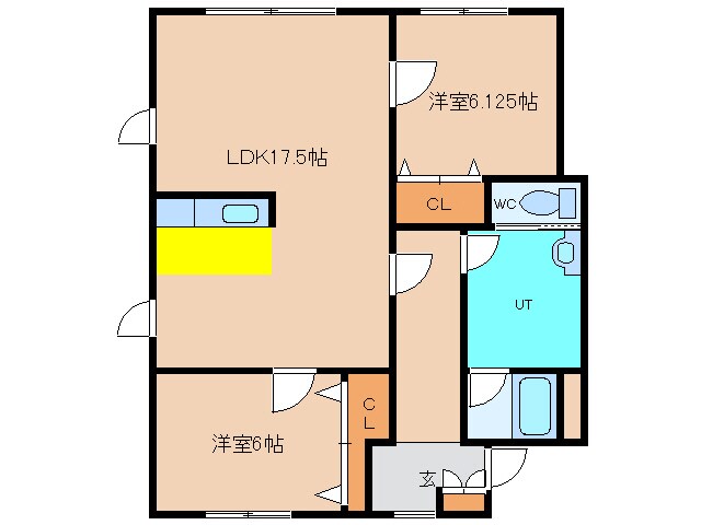 間取り図 ヴィラージュ七重浜