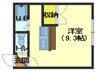テラハウス深堀 1Rの間取り