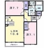 ジェルメ海岸町 2LDKの間取り