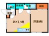 ハイブローム富岡 1DKの間取り