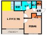 メゾンパティオ神山 1LDKの間取り