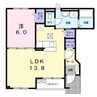 グランカーサ 1LDKの間取り