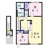 メゾンＫＴ１０号館 2LDKの間取り
