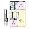 メゾンＫＴ１１号館 2LDKの間取り