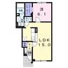 エルムプラシード9号館 1LDKの間取り