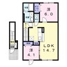 カーサセレーノ 2LDKの間取り