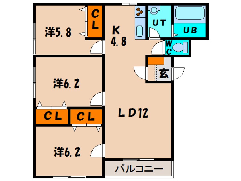 間取図 グランメール本通Ⅱ