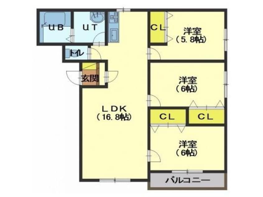 間取図 グランメール本通Ⅱ