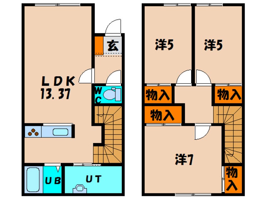 間取図 グランツ富岡