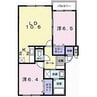 アンジュ中島 2LDKの間取り