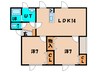 グランデール東浜 2LDKの間取り