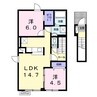 ファヴォリドランジュ 2LDKの間取り