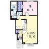 ウッドビレッジⅦ 1LDKの間取り