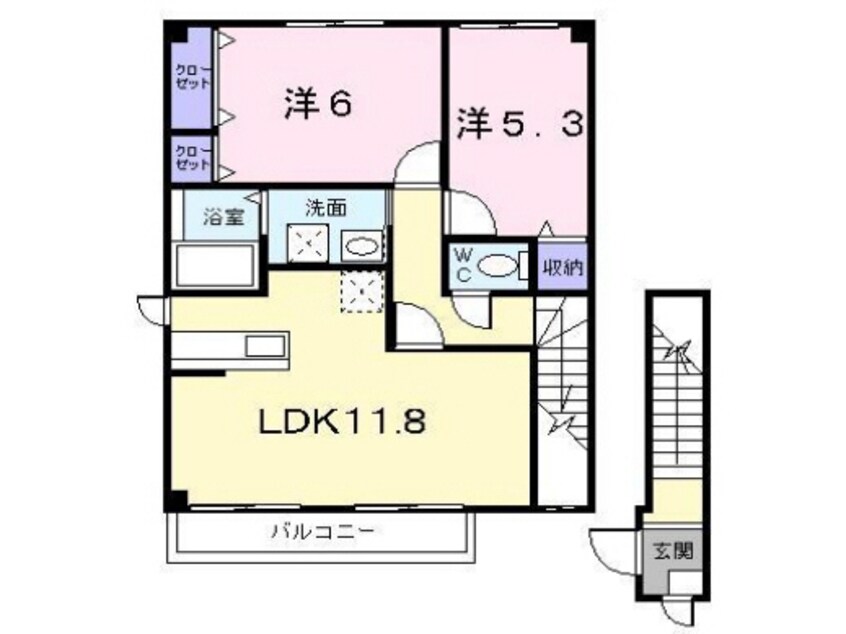 間取図 ベルクール石川2号館