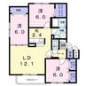 キャトルセゾンB 3LDKの間取り