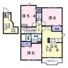 パレス吉元Ⅴ 3LDKの間取り