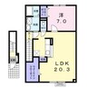 エルムプラシードＡ11号館 1LDKの間取り