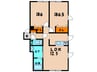サンウエスト 2LDKの間取り