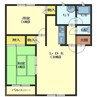 グランベリー昭和 2LDKの間取り