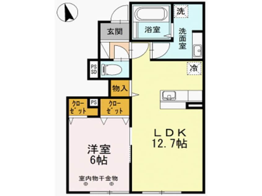 間取図 D-room七重浜
