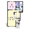 スパライ銀世Ⅲ 1LDKの間取り