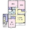 グランデK 3LDKの間取り