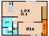 アンビシャスⅢ 1LDKの間取り
