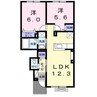 リシェルⅤ 2LDKの間取り