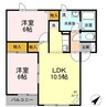 エクセルコート美原Ｂ 2LDKの間取り