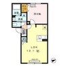 リビングタウン山の手Ｆ 1LDKの間取り