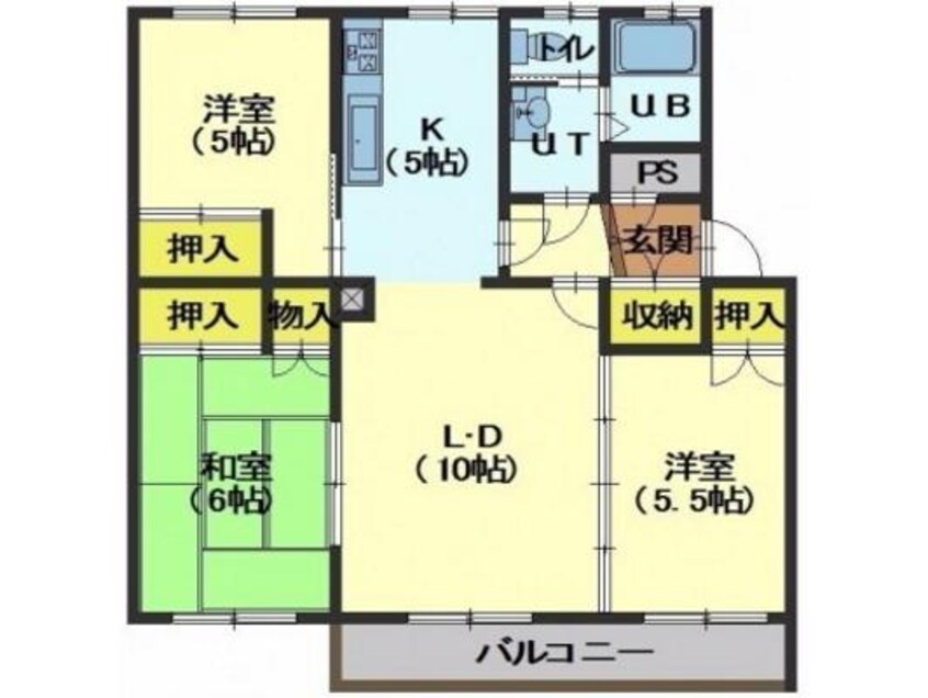 間取図 テレパレス函館柳