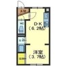 Aフラット 1DKの間取り