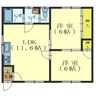 コーポわたなべ 2LDKの間取り