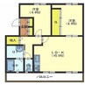 函館市電２系統/深堀町駅 徒歩6分 2階 築47年 2LDKの間取り