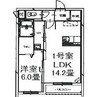 ラ ベルマ 1LDKの間取り