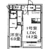 ラ ベルマ 1LDKの間取り